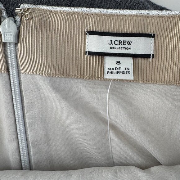NWT J. Crew Collection Metallic Velvet Buttons Silver Mini Skirt - Size 8 - Picture 4 of 8